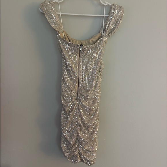 Hello Molly Frequent The Club Dress in Silver - Picture 4 of 4